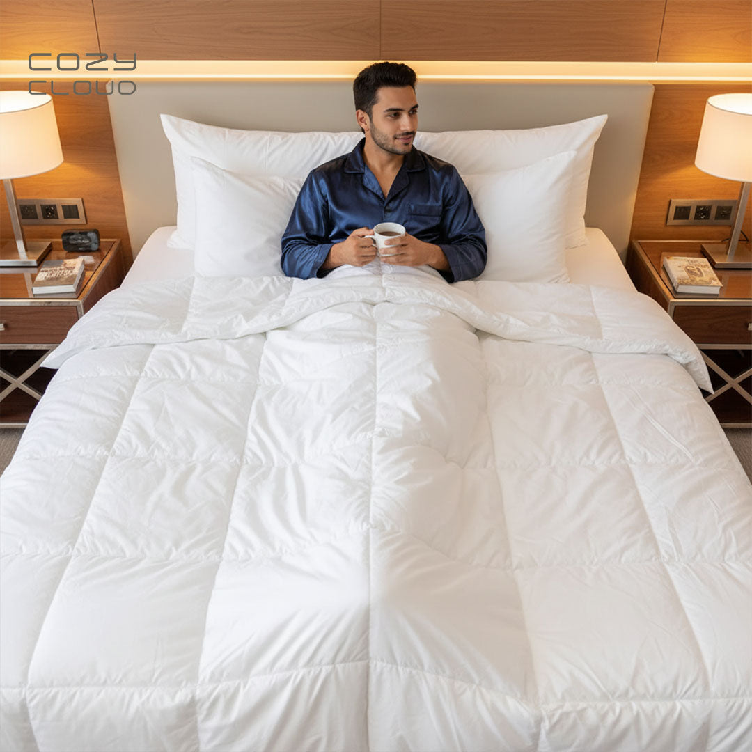 لحاف فندقي بريميوم مايكرو فايبر | قماش TC233 | ضمان ١٢ شهر